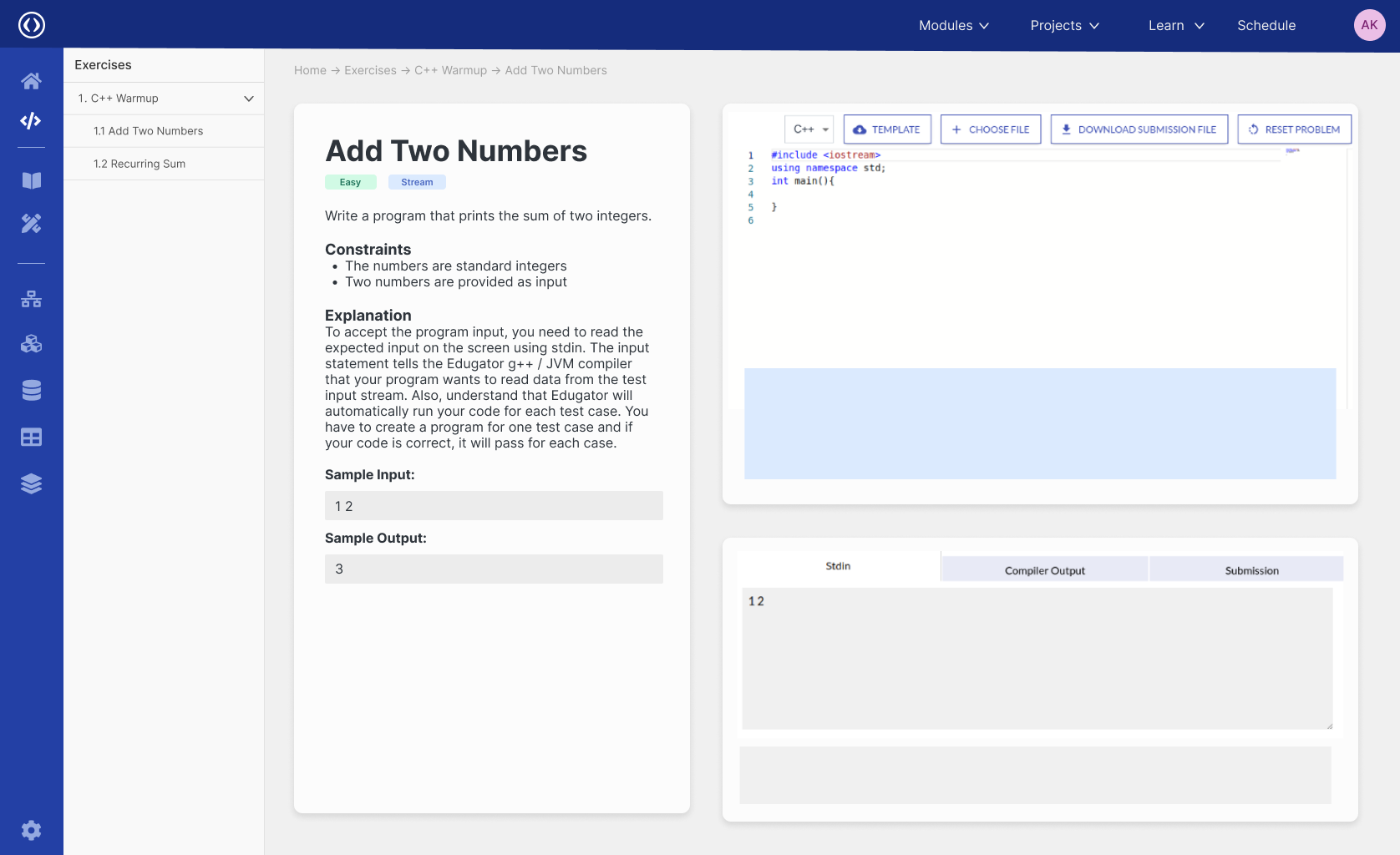 Edugator Coding Page